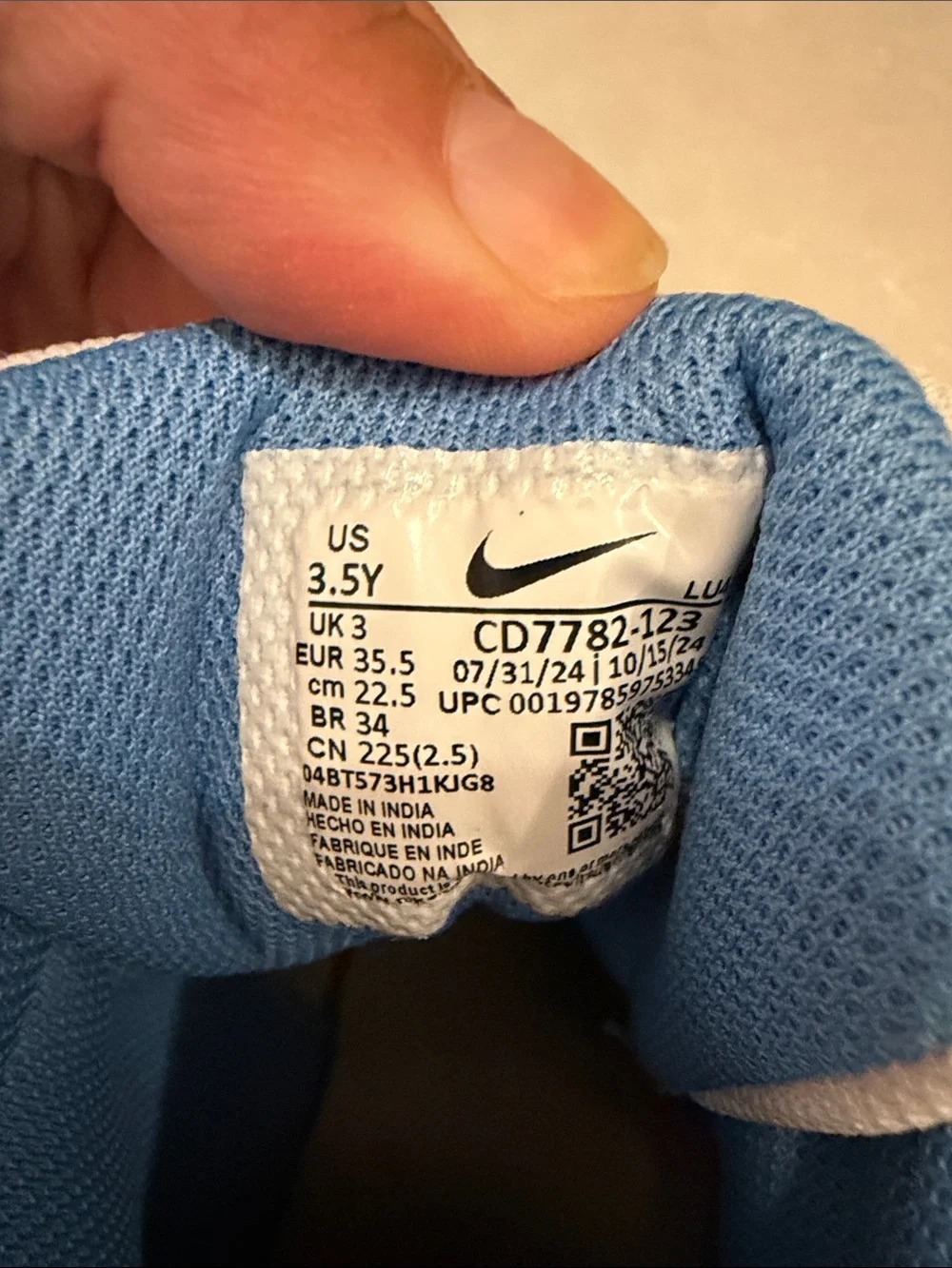 Nike Kids High-Top Sneakers in Light Blue and White